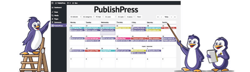 El complemento PublishPress Editorial Calendar, uno de los mejores complementos de WordPress para bloggers.