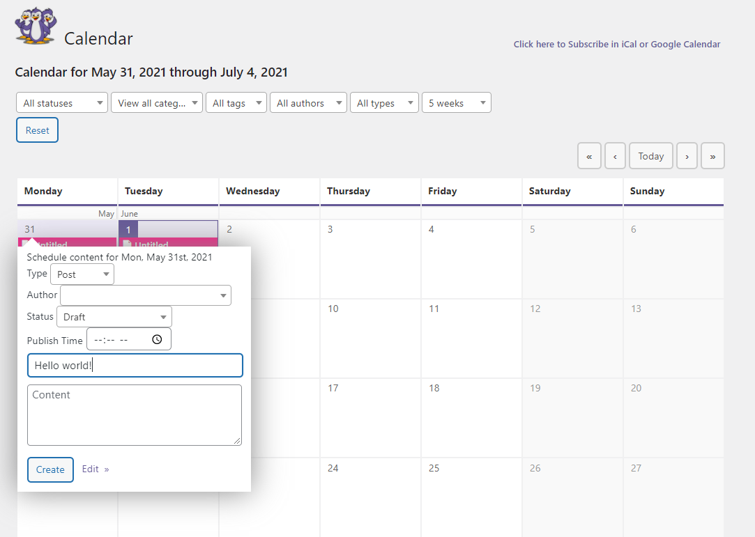 Crear un calendario editorial