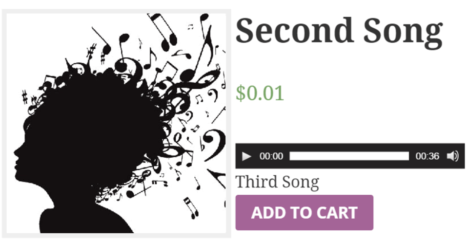 lettore audio woocommerce