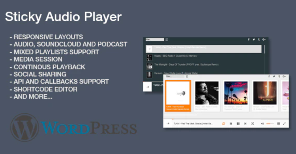 plug-in per lettore audio appiccicoso