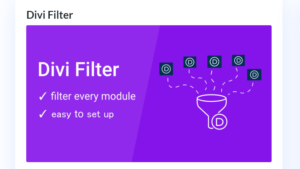 Как получить Divi Filter