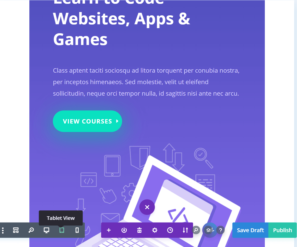 การดูตัวอย่างหน้าโดยใช้ Divi Builder