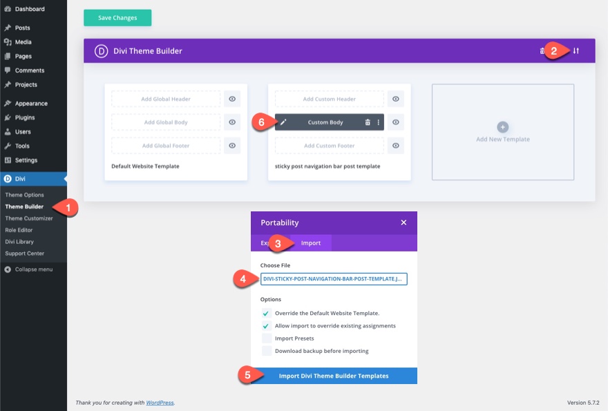 divi 스티커 게시물 탐색 모음