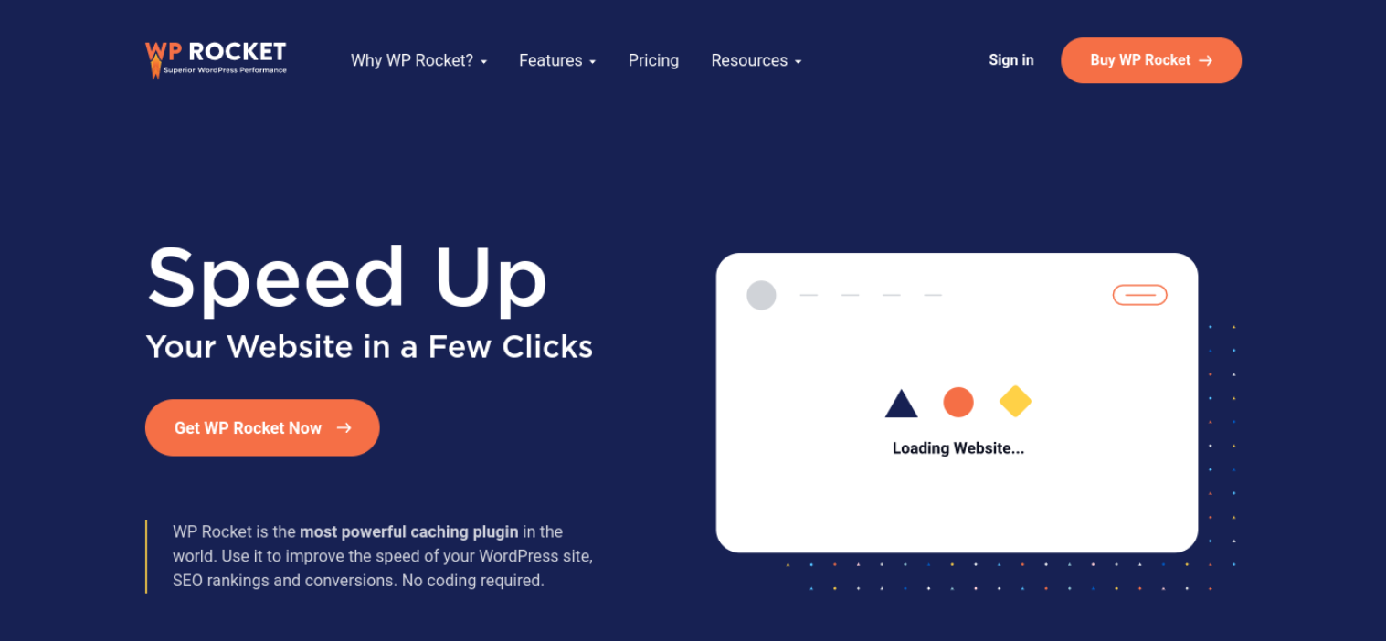 WordPress 的 WP Rocket 缓存插件。