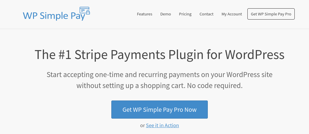 WP SIMple Pay web sitesi.