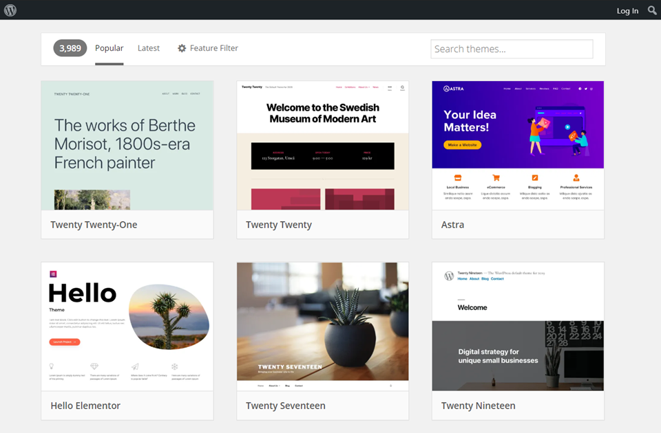 repositório de temas wordpress