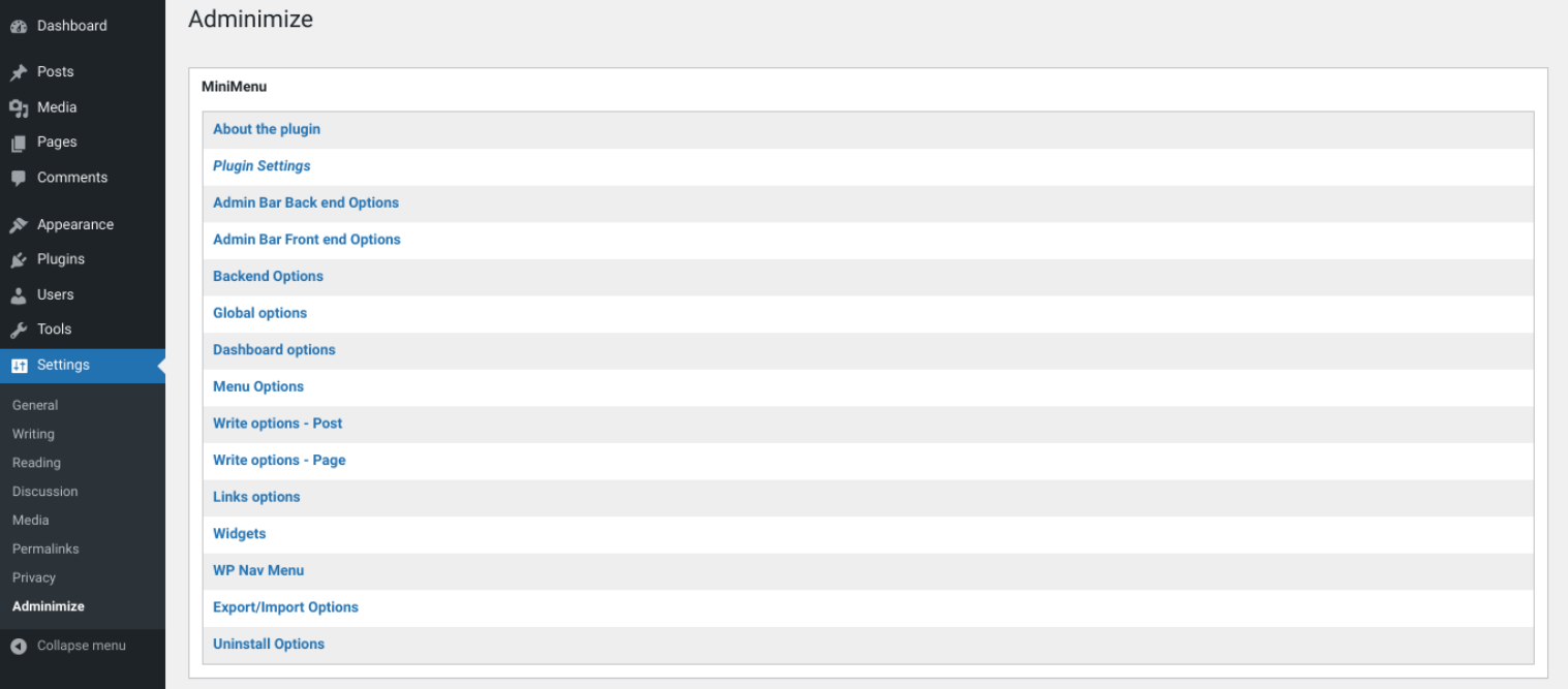 管理插件设置。