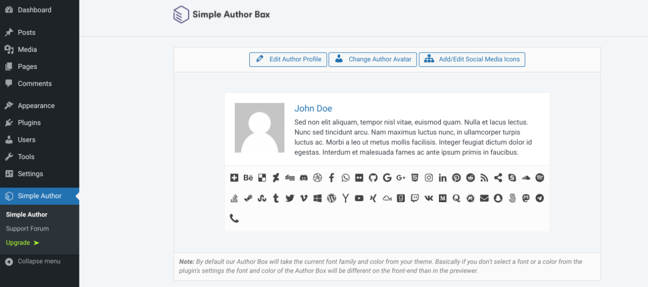 简单作者框设置。