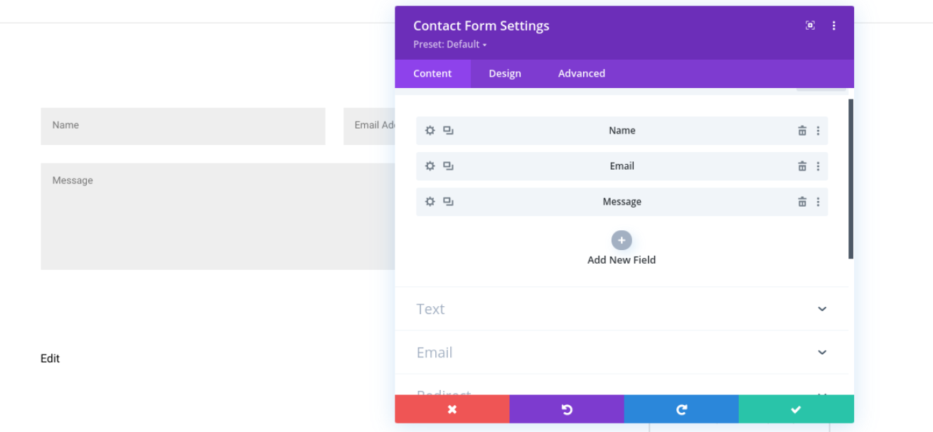 Модуль Divi Contact Forms.
