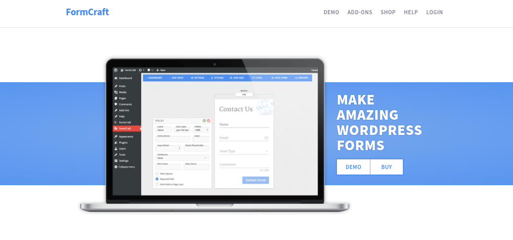 Веб-сайт плагина FormCraft.