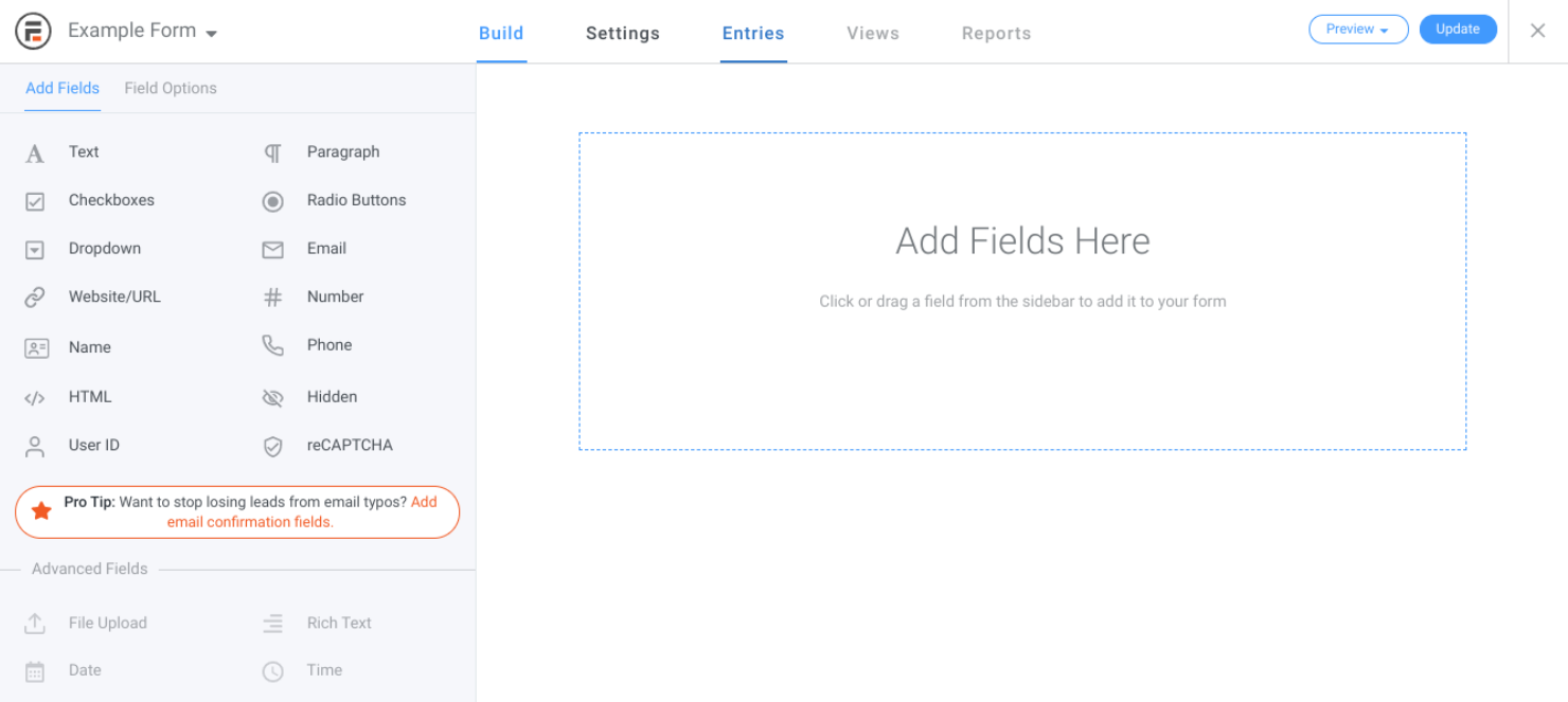 Интерфейс грозных форм.