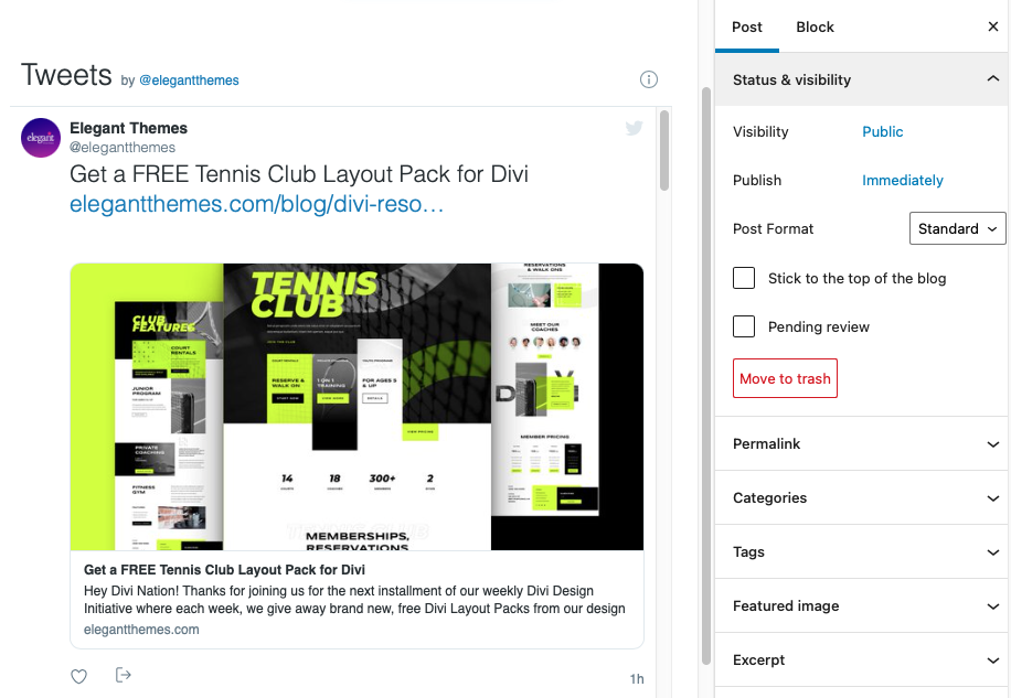твиттер виджет wordpress
