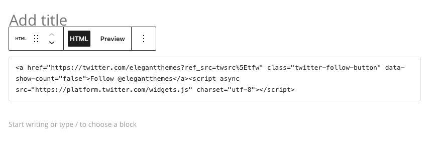 твиттер виджет wordpress