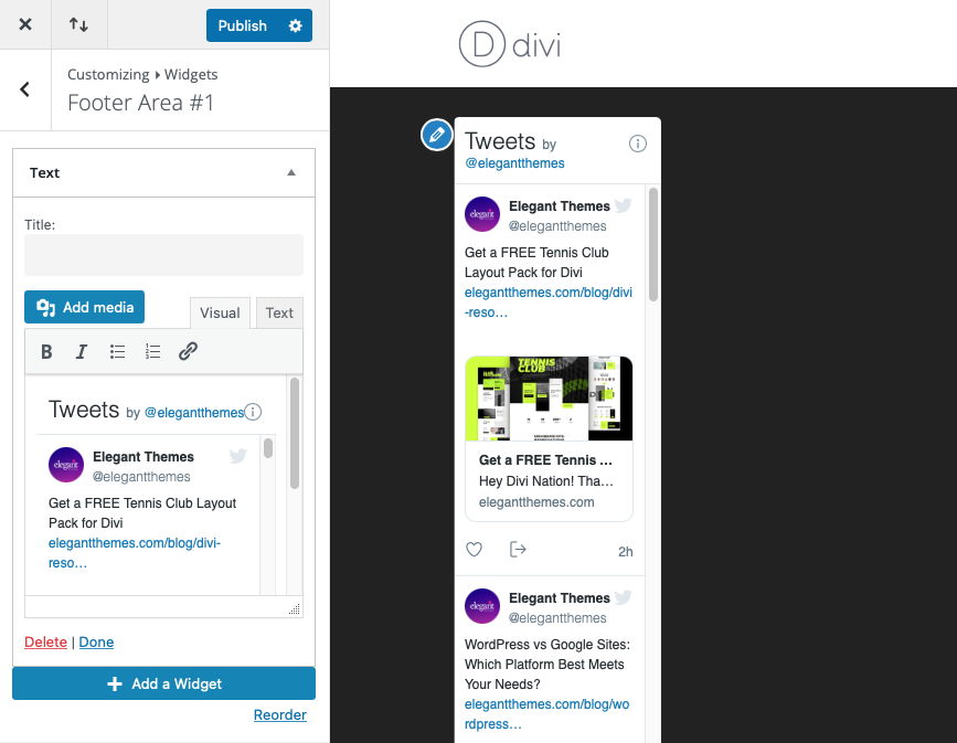 твиттер виджет wordpress