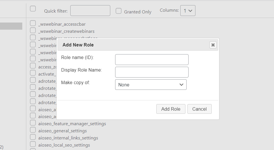 ユーザーロールエディター
