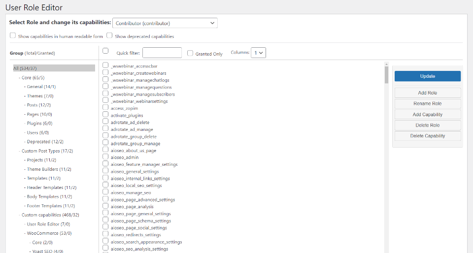 ユーザーロールエディター