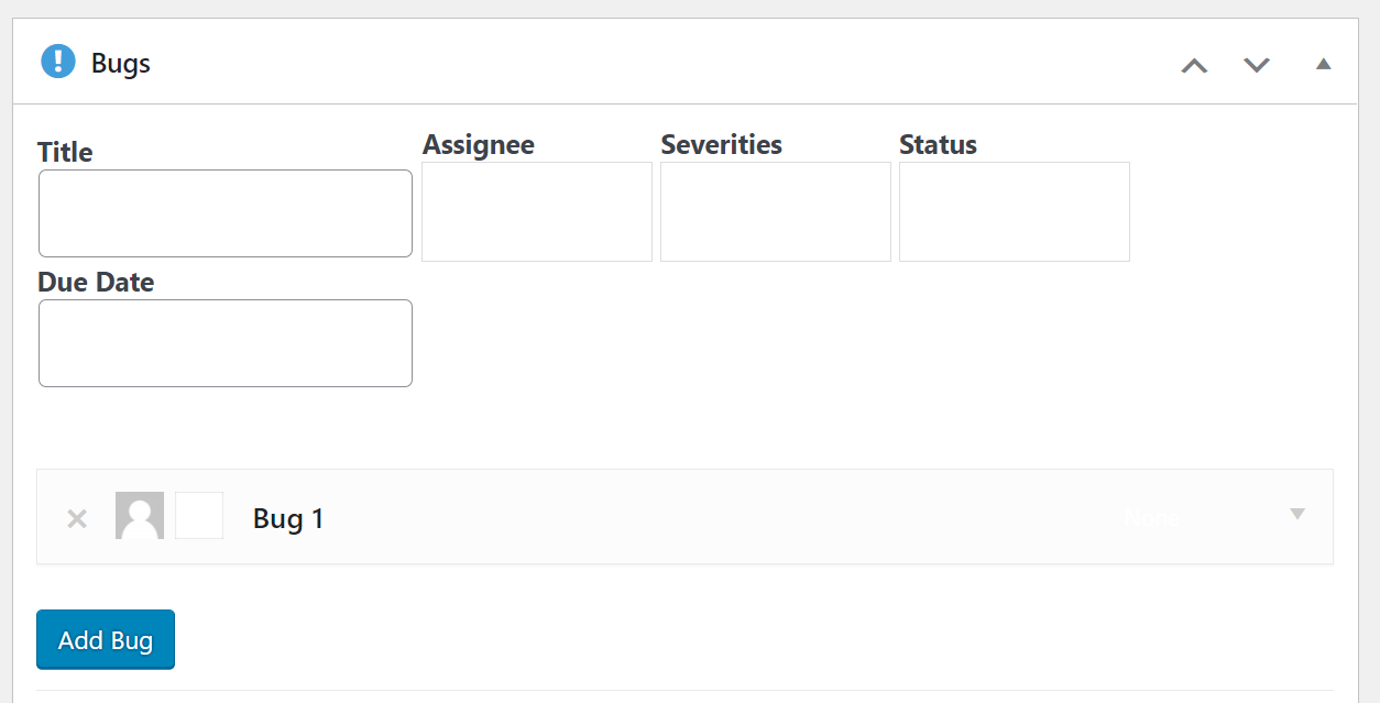 タスクリストにバグを追加する
