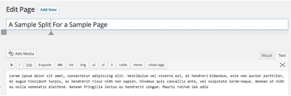 Разделитель заголовков страниц