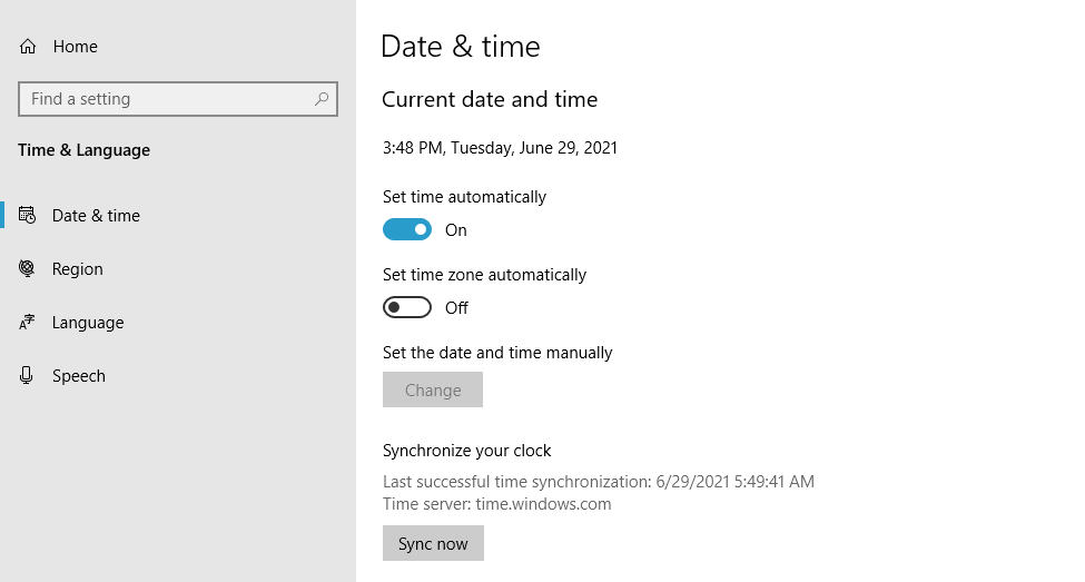 Configurando o Windows para definir a hora automaticamente