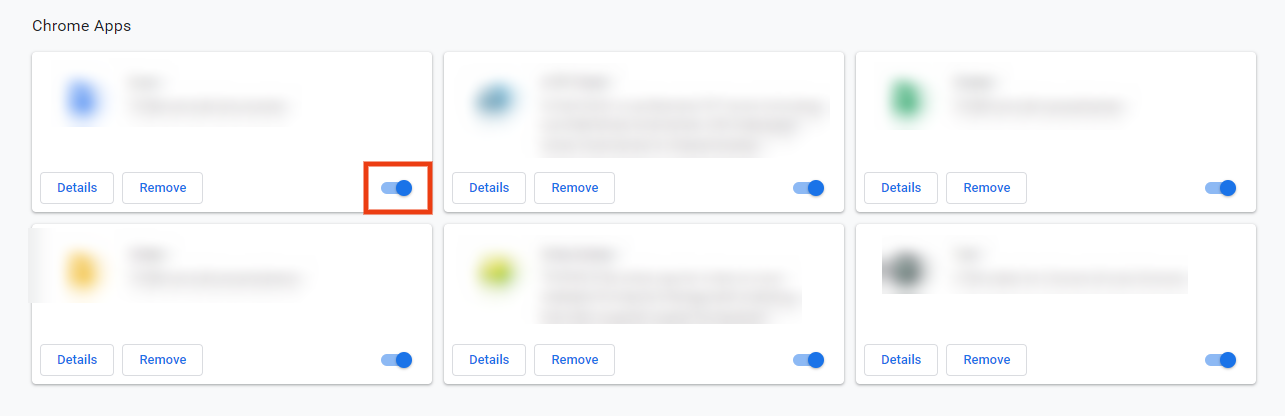 在 Chrome 中禁用扩展程序。