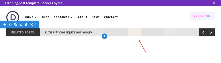 ticker de publication de blog divi
