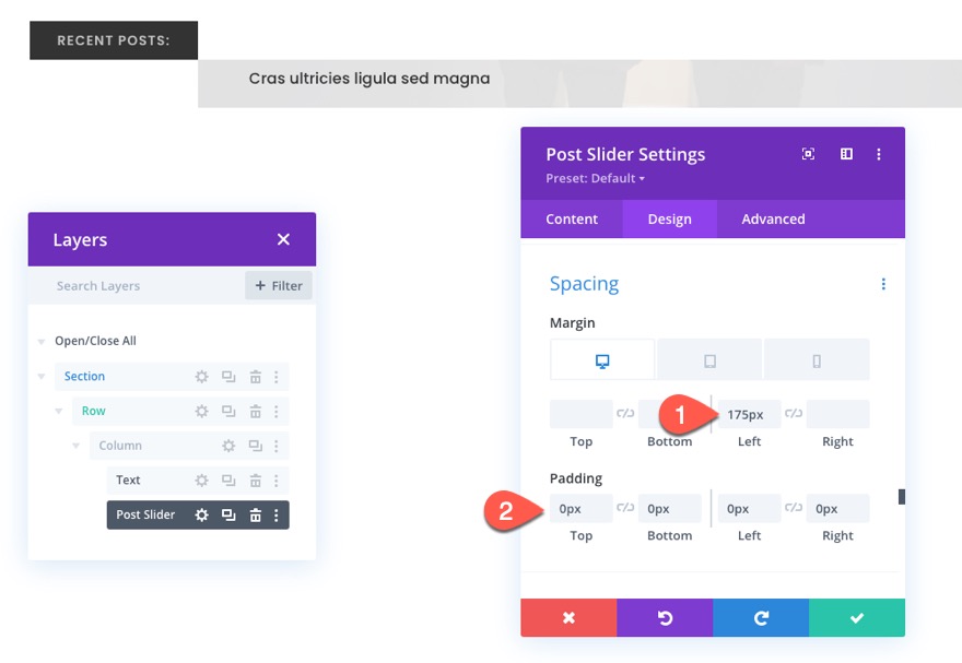 ticker de publication de blog divi