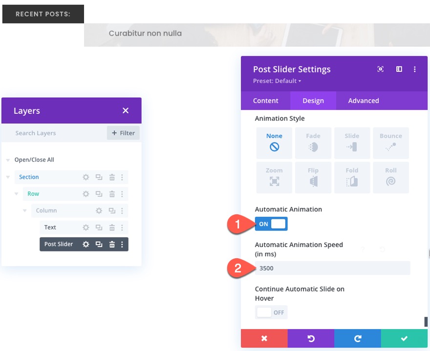 ticker de publication de blog divi