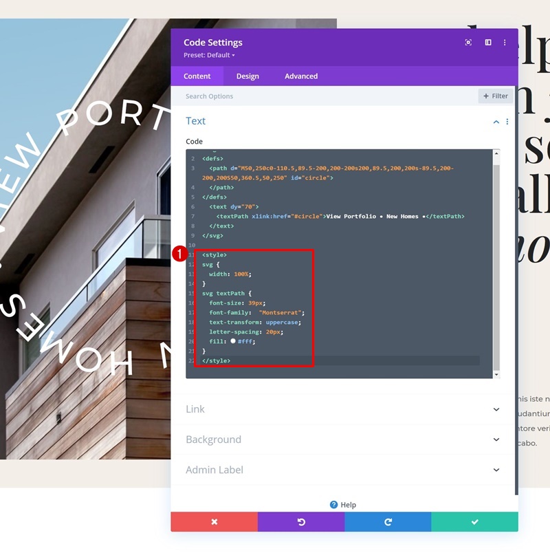 cerc text animație svg