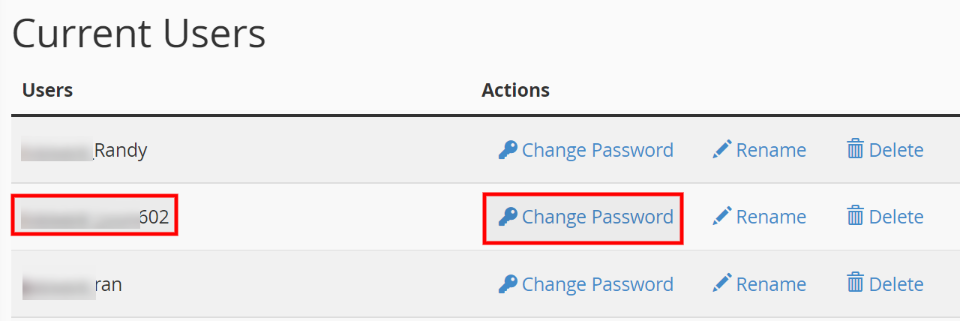 Confirmation des informations d'identification de la base de données