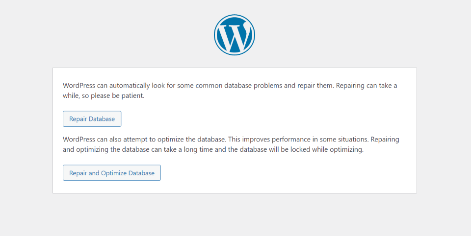 Réparez votre base de données