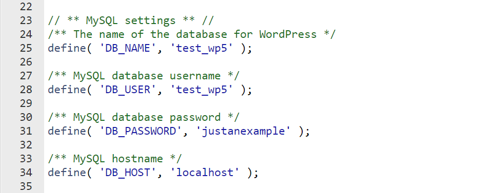 Vérifiez le fichier wp-config