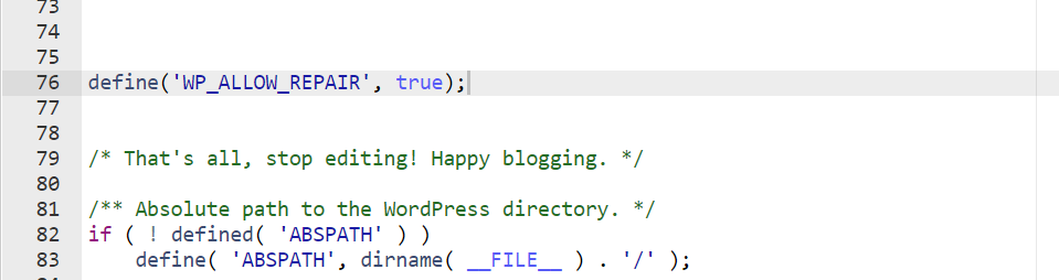 Réparez votre base de données