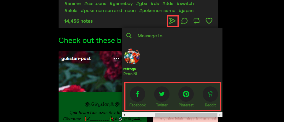 condivisione sui social network