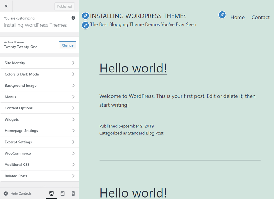 personalizzatore temi wordpress