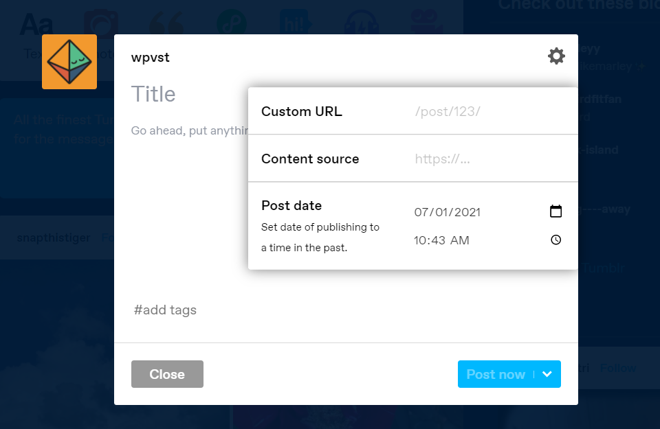 editor di post tumblr