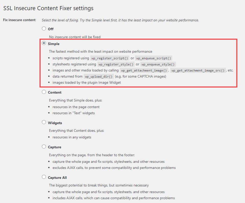 シンプルモードアクティブ