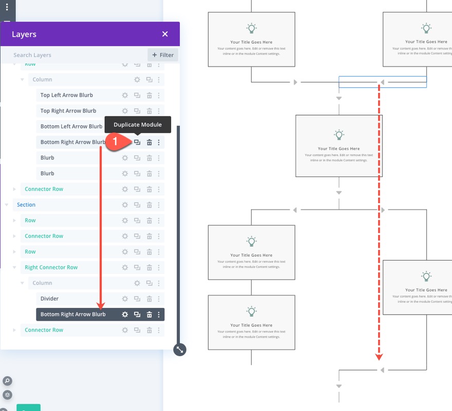 layout del diagramma di flusso divi