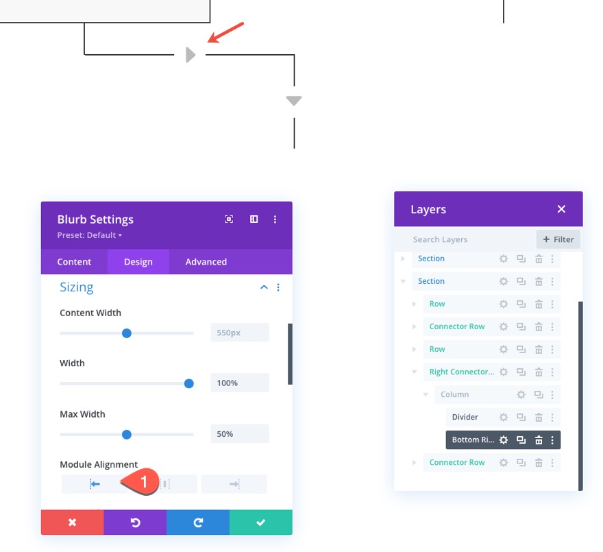 layout del diagramma di flusso divi