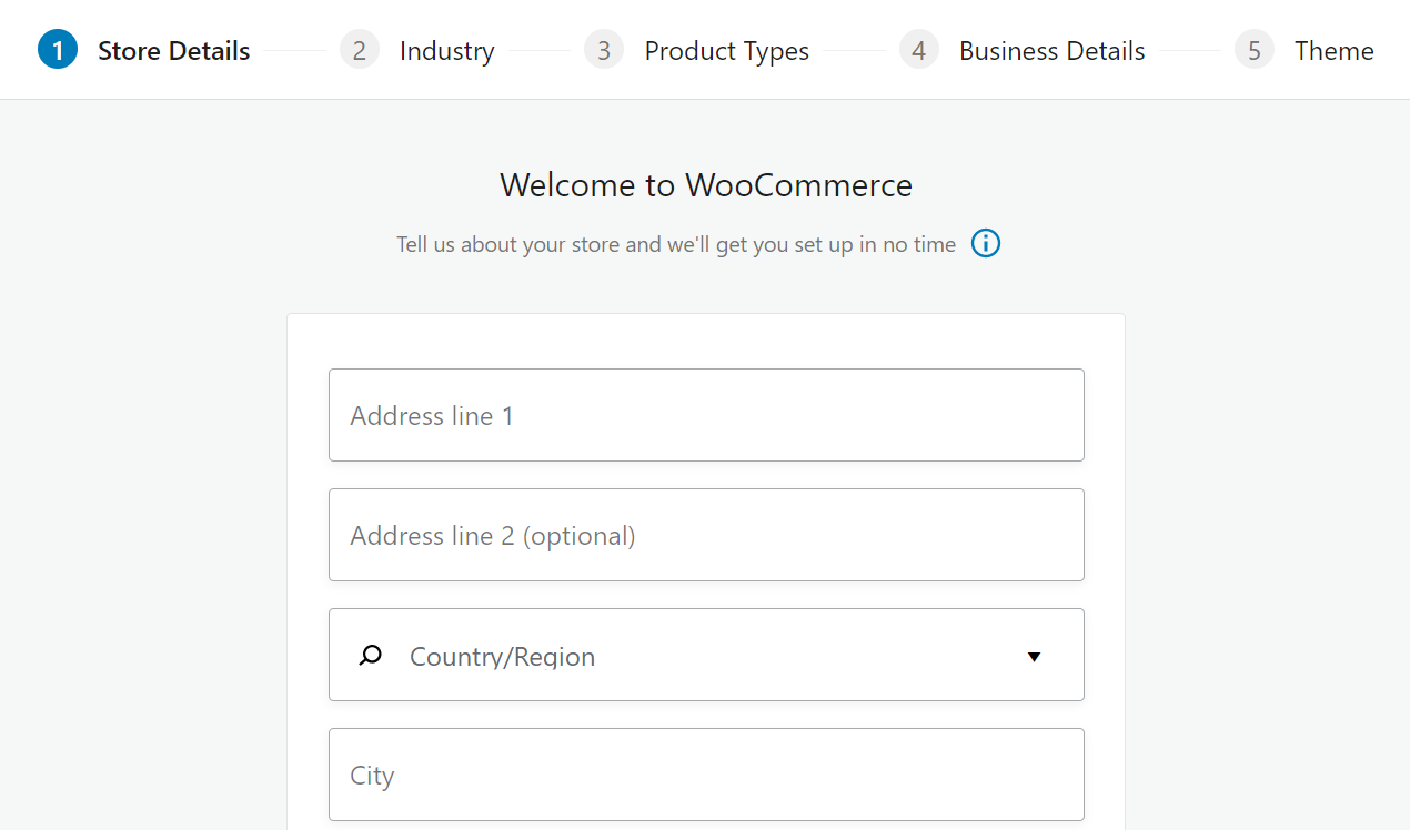 ตั้งค่าร้านค้าโดยใช้ WooCommerce