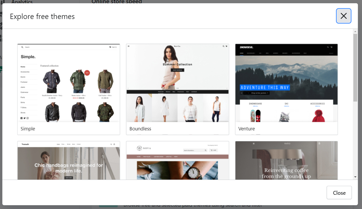 ฟรี Shopify ธีม