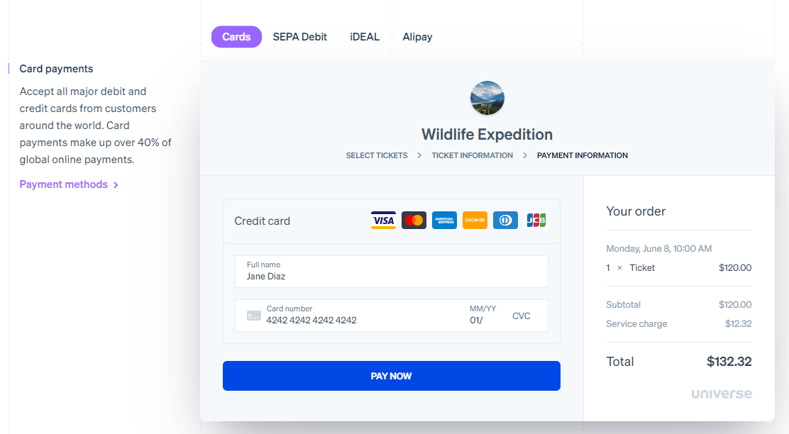 Usare Stripe per pagare con carta di credito
