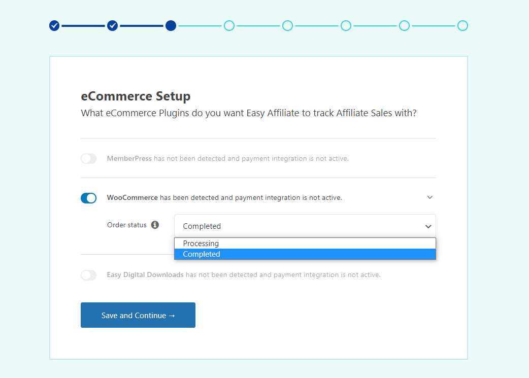 Включение интеграции платежей WooCommerce