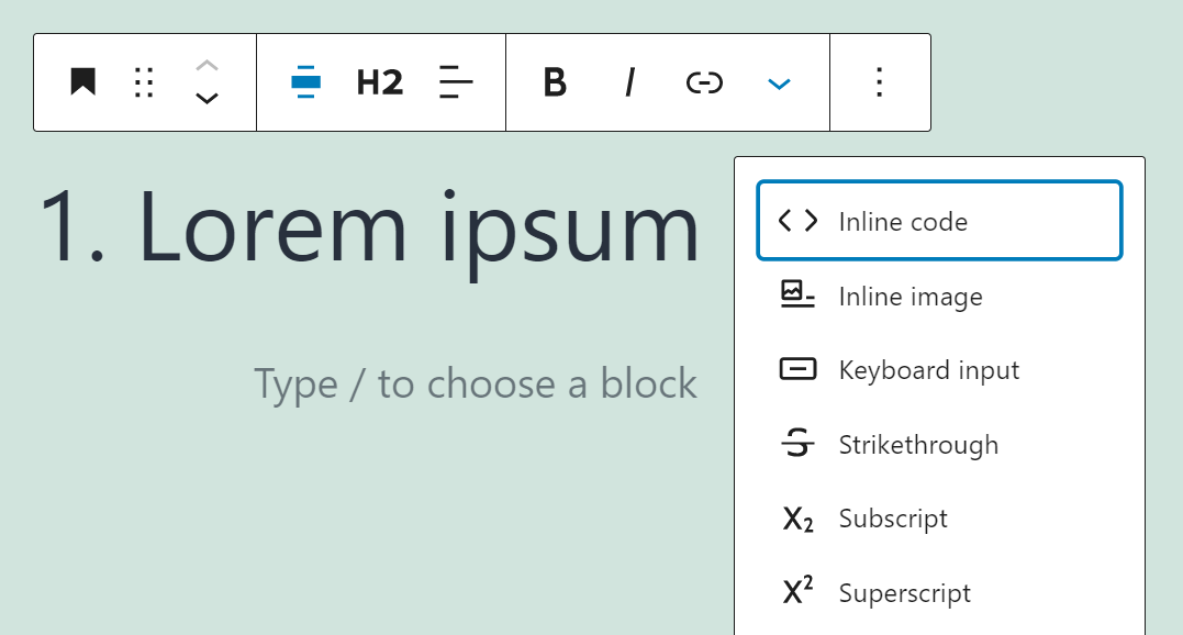 Memeriksa opsi pemformatan blok Header tambahan