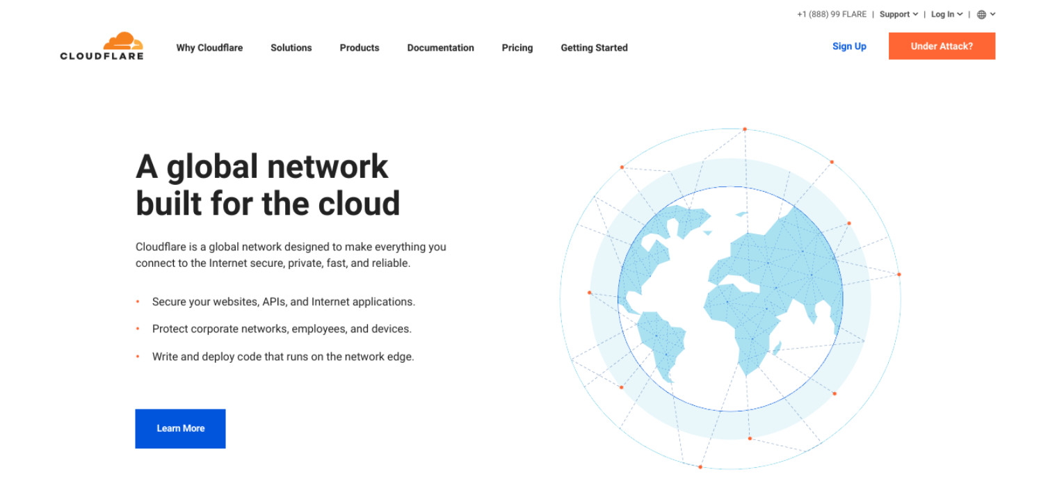 Situs web Cloudflare.