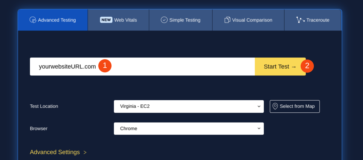Alat daring WebPageTest.