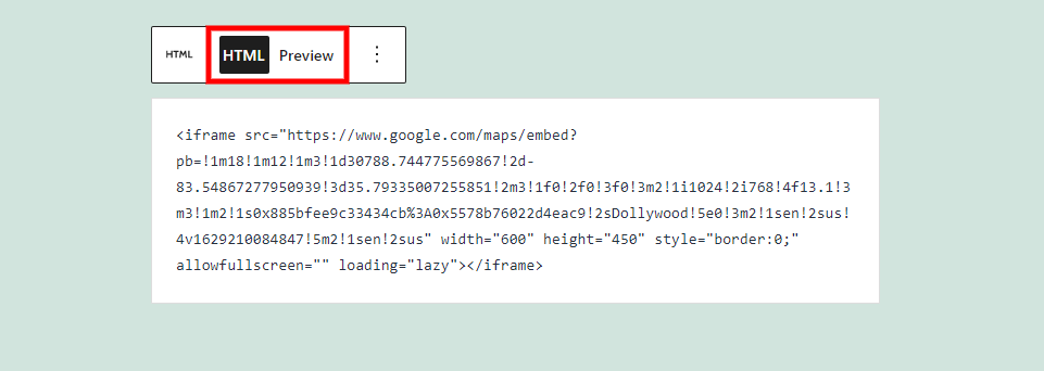 HTML Kustom Blok HTML dan Pratinjau