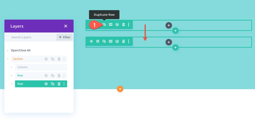tata letak kotak gambar responsif divi dengan CTA dan overlay arahkan