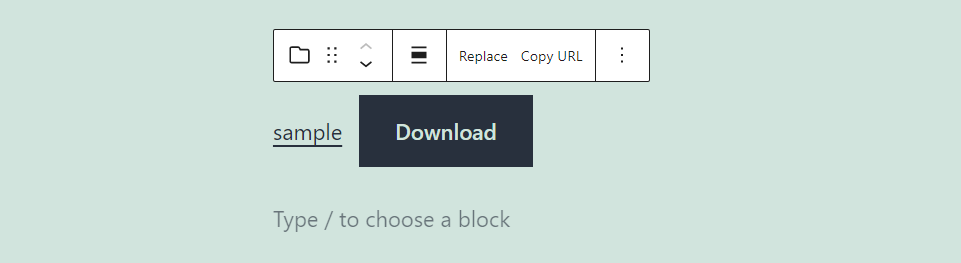 Barre d'outils de bloc de fichiers