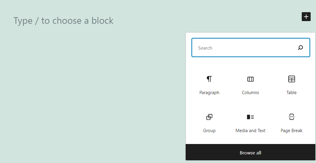 Adicionando um bloco de grupo no WordPress