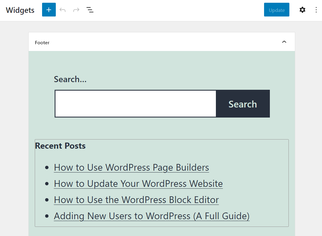 Ajout d'une section Articles récents à une zone de widget